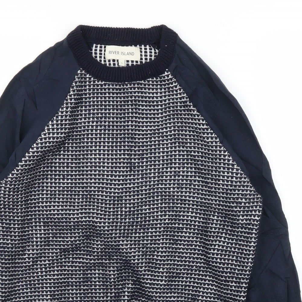 River Island Mens Blue   Pullover Jumper Size S