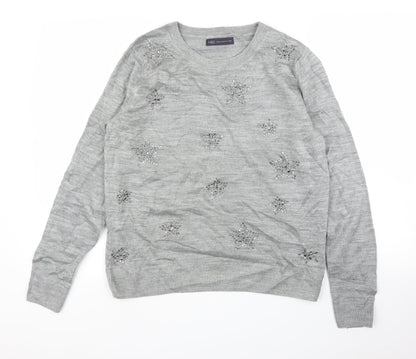 Womens UK Size M M&S Grey Pullover Jumper