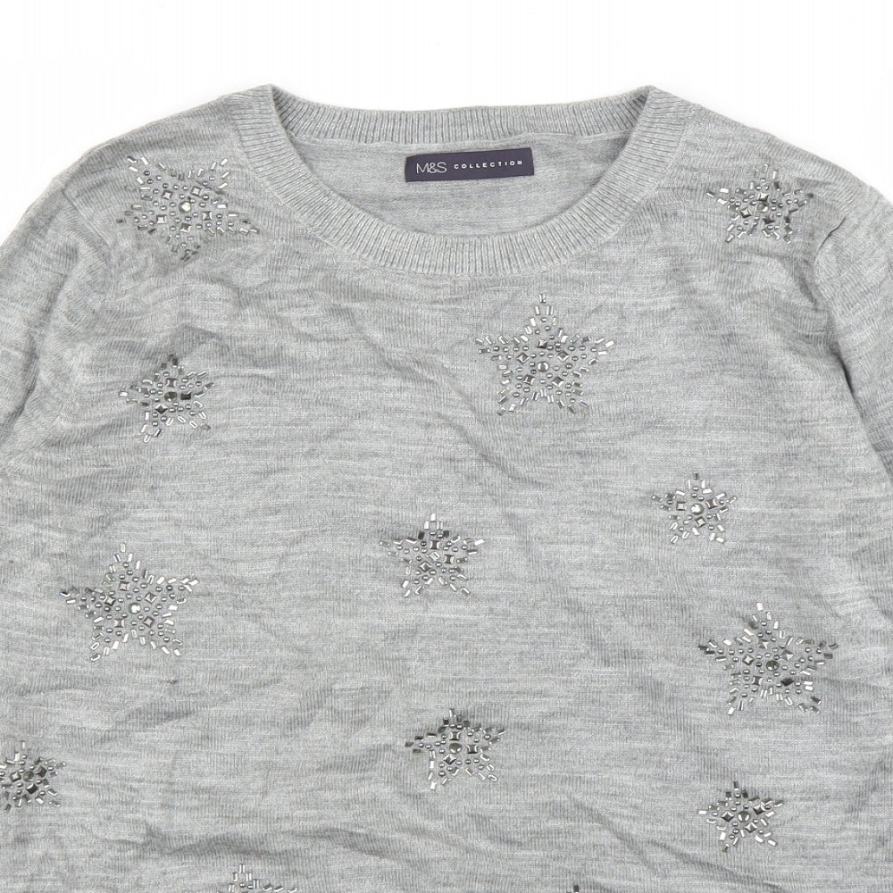 Womens UK Size M M&S Grey Pullover Jumper