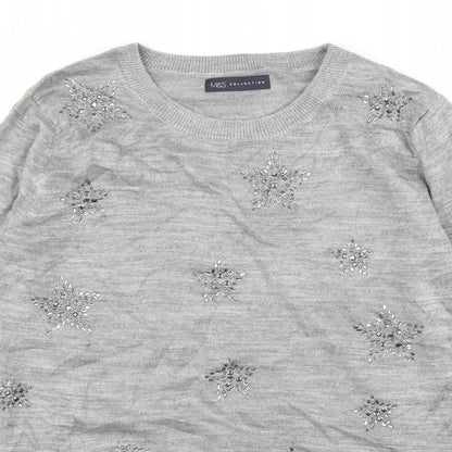 Womens UK Size M M&S Grey Pullover Jumper