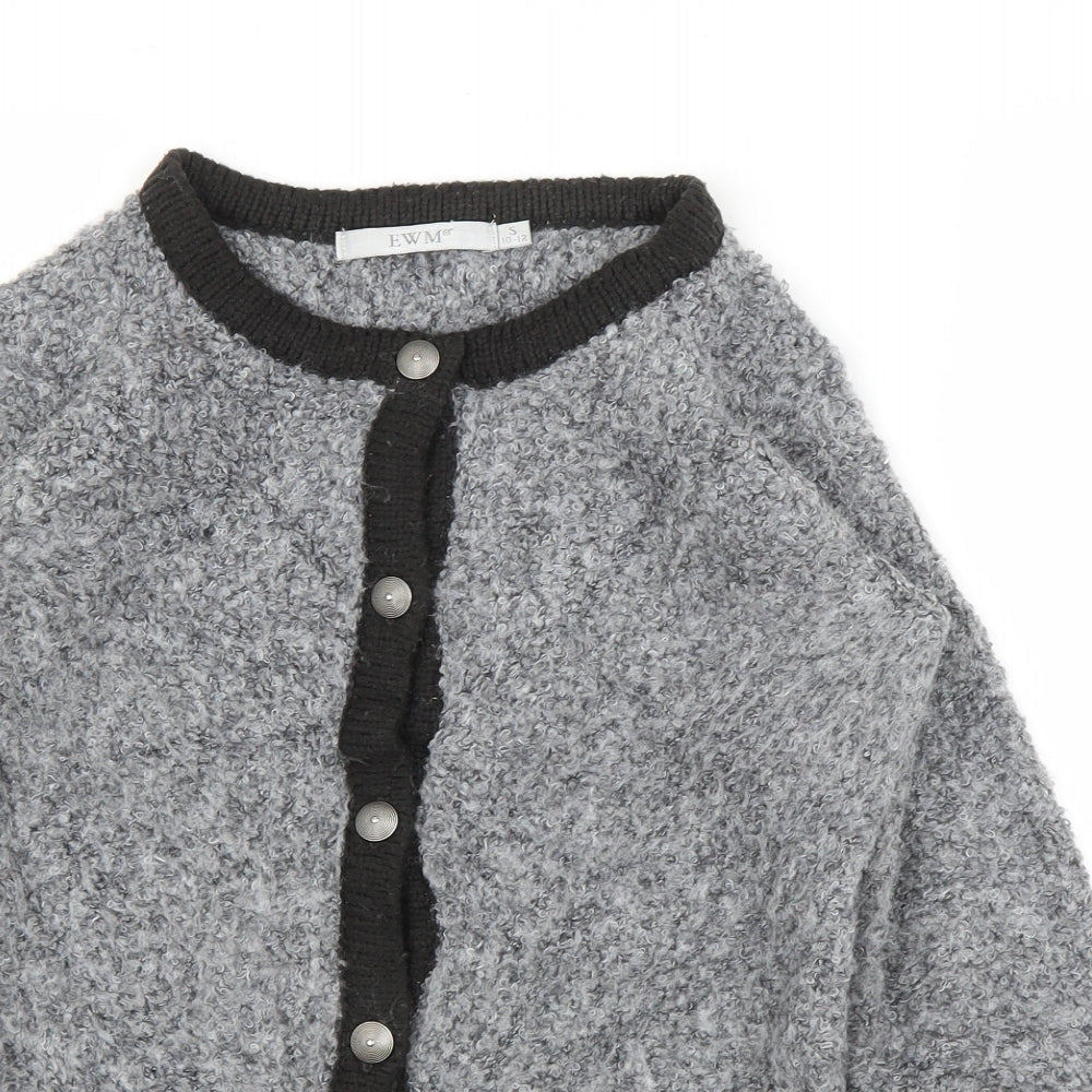 EWM Womens Grey   Cardigan Jumper Size S