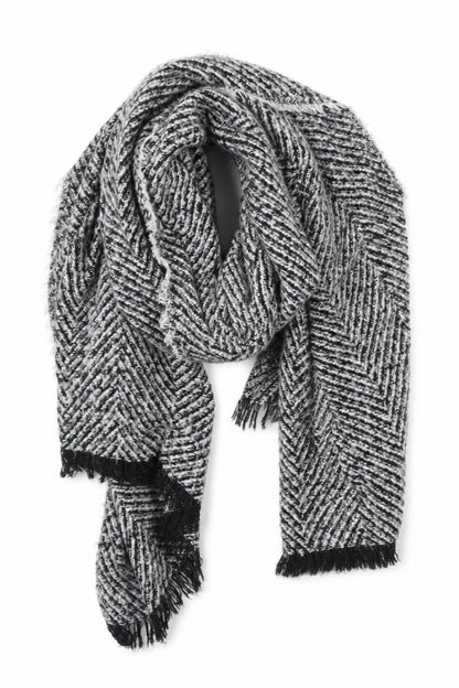 Preworn Unisex Grey Herringbone   Shawl/Wrap