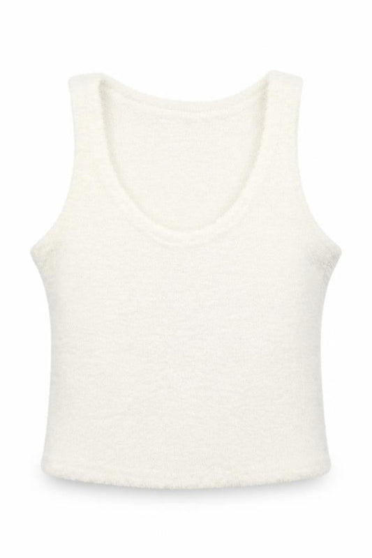 Front view of George girls’ ivory basic tank, size 13, years