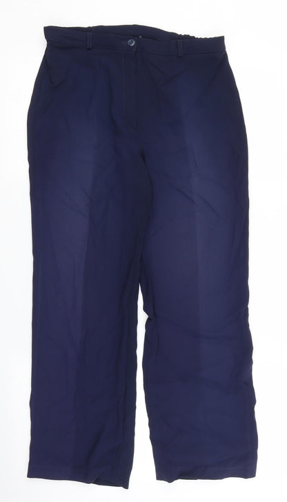 Womens UK Size 10 Debenhams Regular Fit Bloomer Blue Trousers