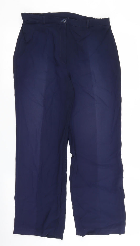 Womens UK Size 10 Debenhams Regular Fit Bloomer Blue Trousers