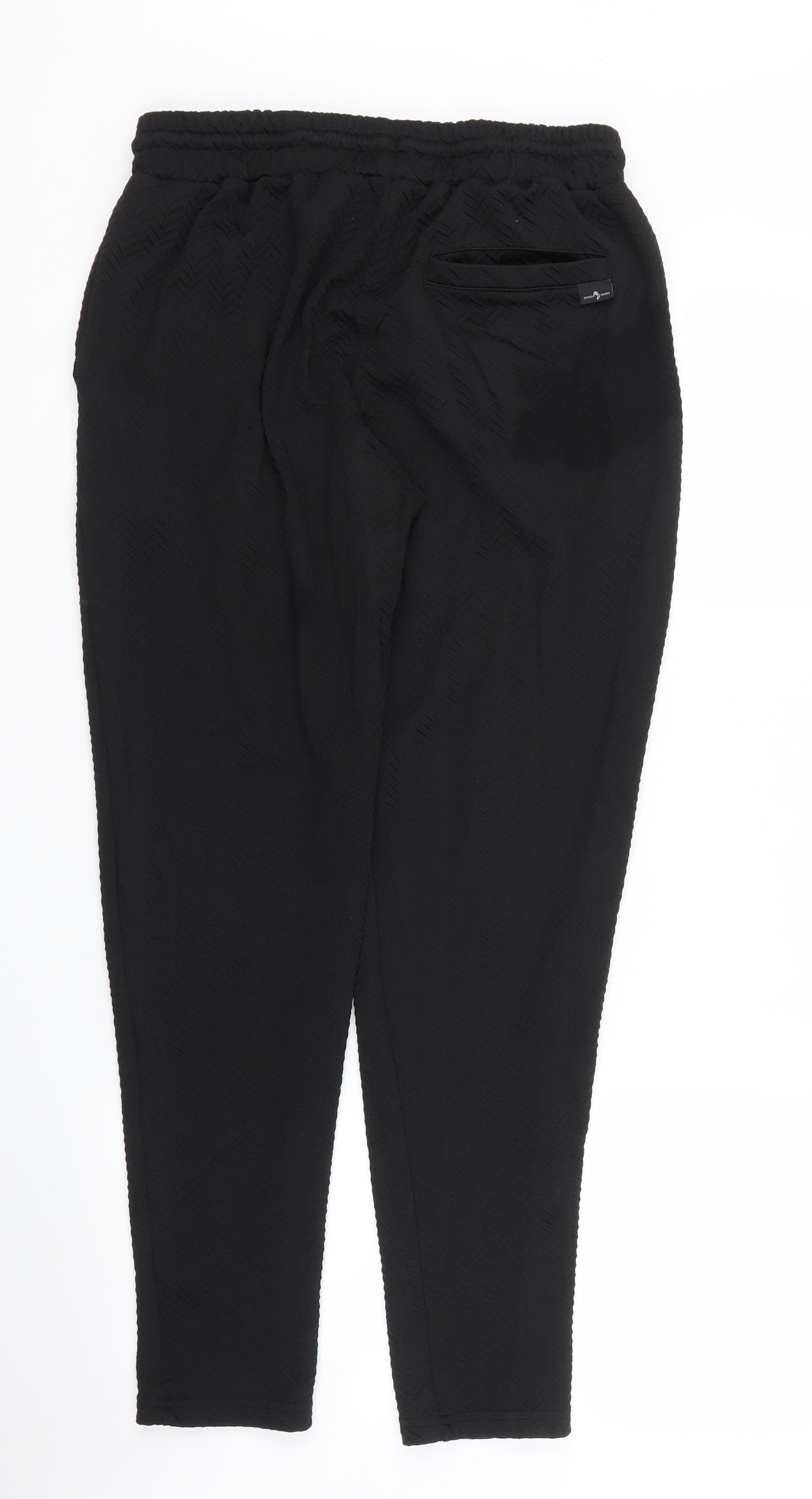 Womens UK Size S River Island Regular Fit Carrot Black Trousers