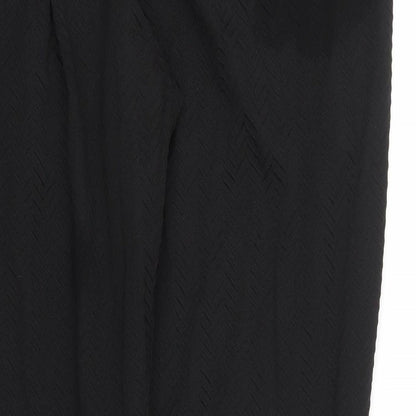 Womens UK Size S River Island Regular Fit Carrot Black Trousers