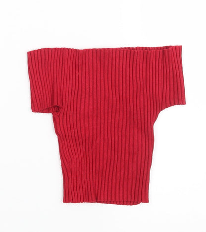 Womens UK Size S Missguided Red Basic Blouse
