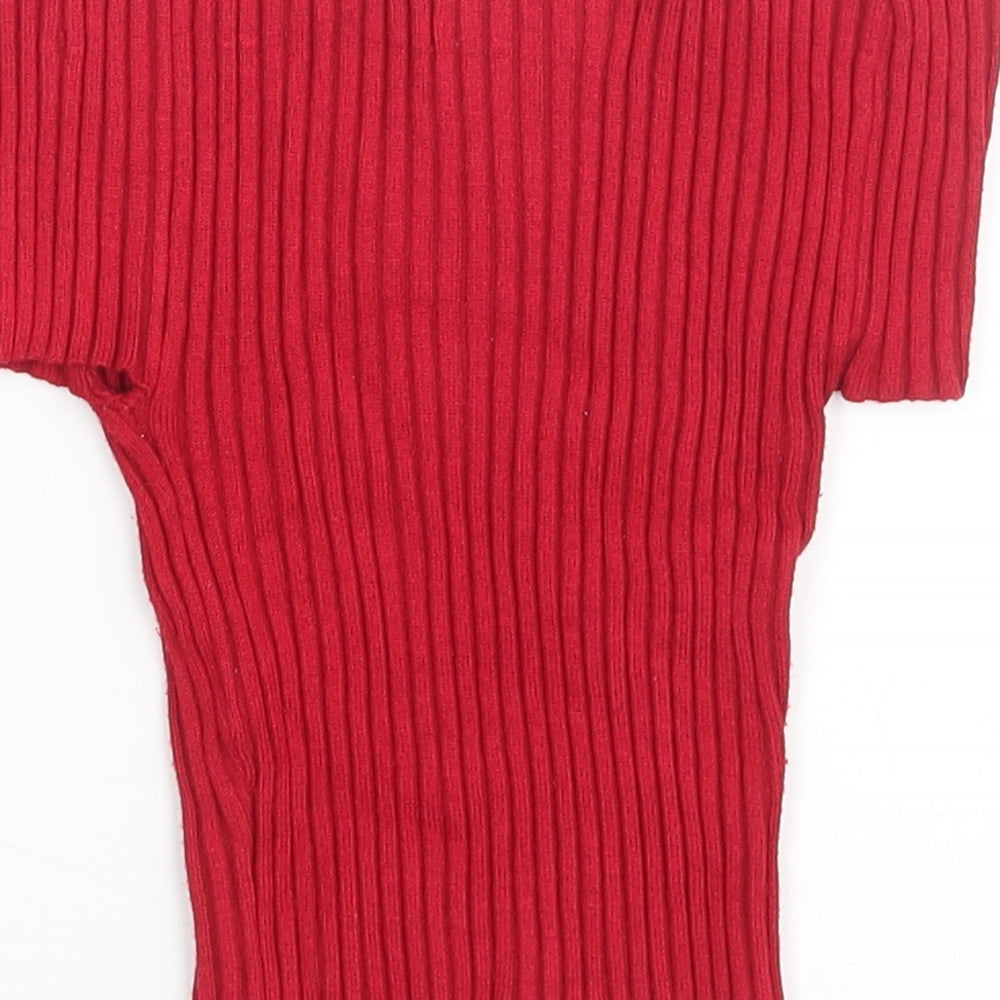 Womens UK Size S Missguided Red Basic Blouse