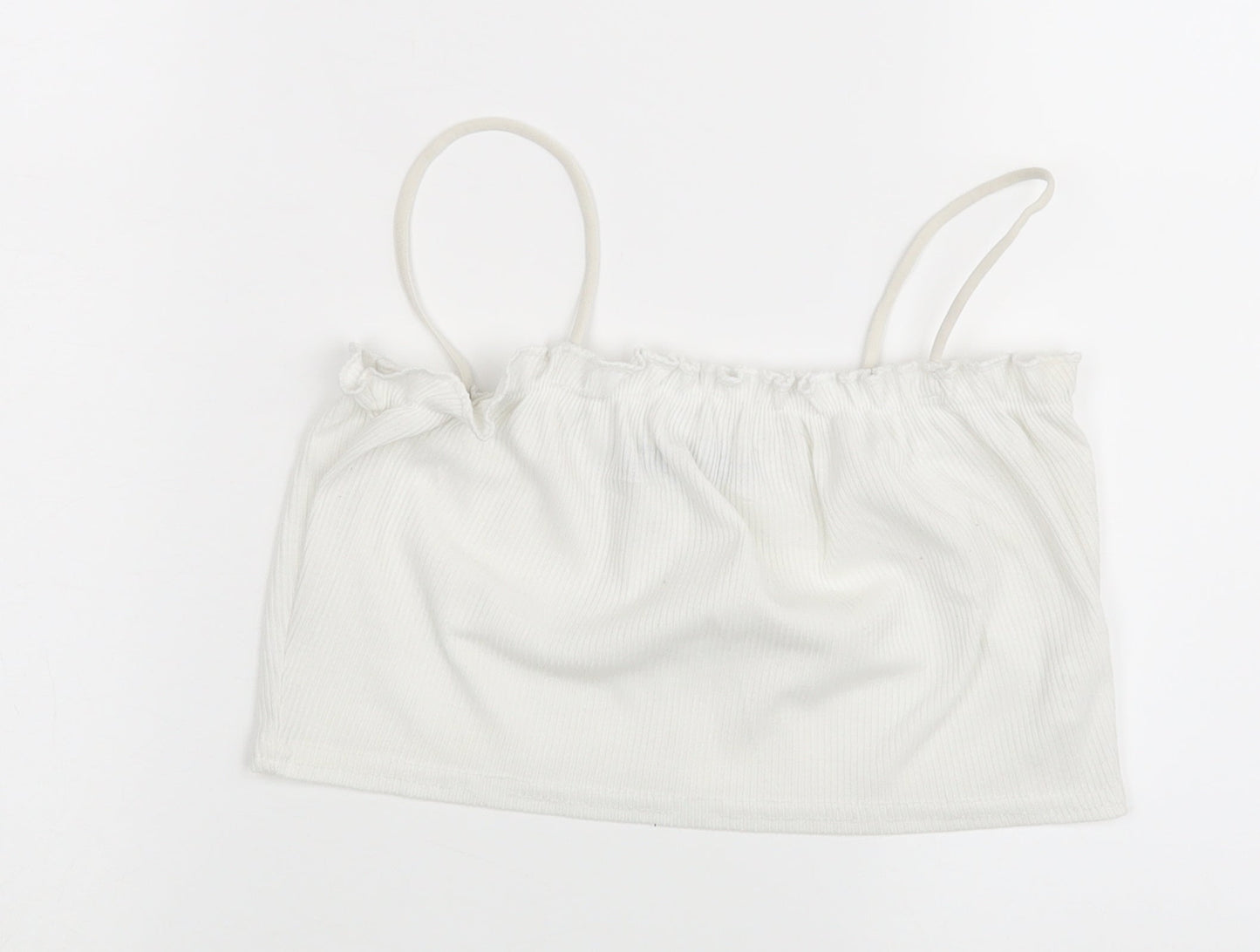 Womens UK Size 8 Nasty Gal White Cropped Tank