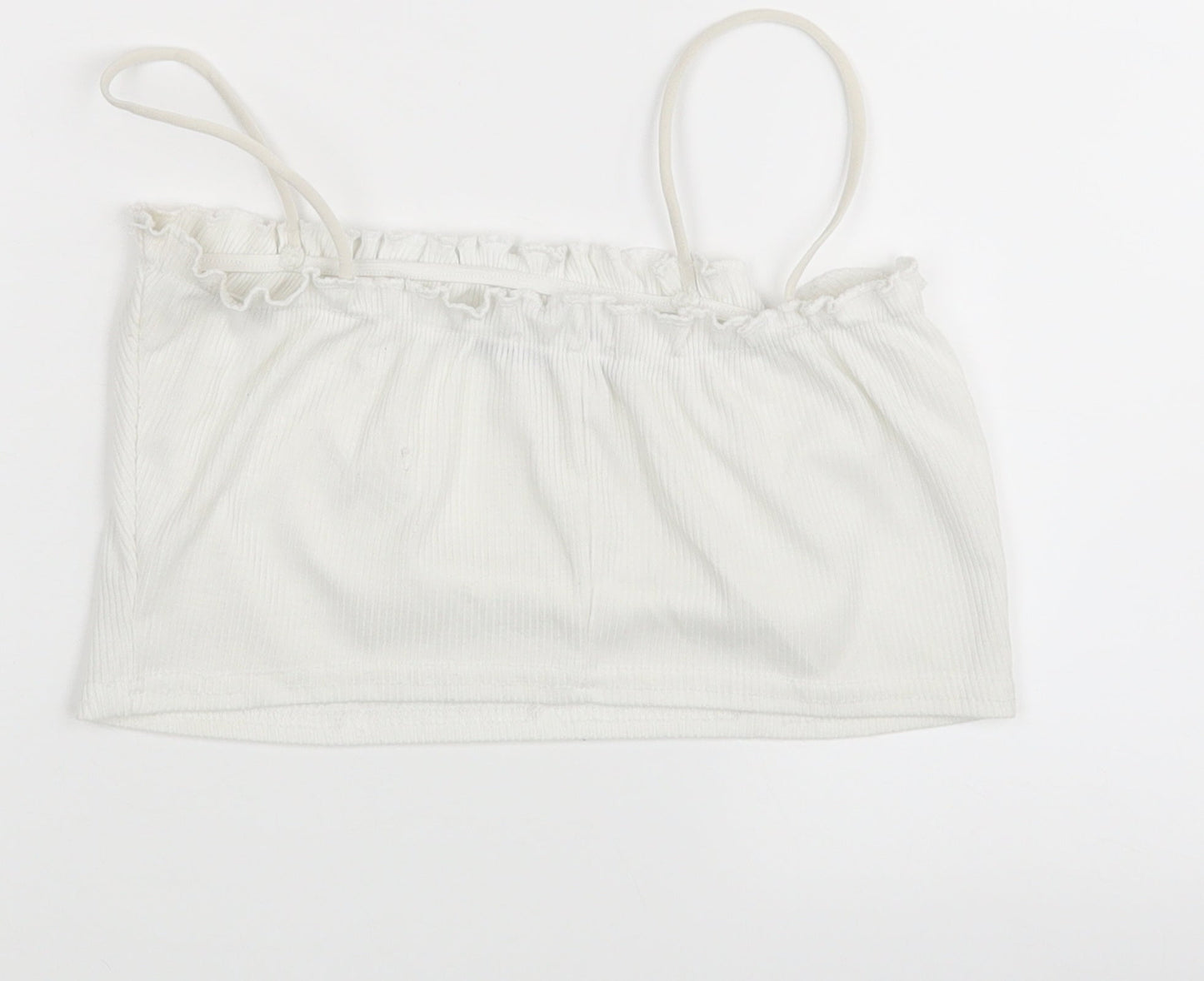 Womens UK Size 8 Nasty Gal White Cropped Tank