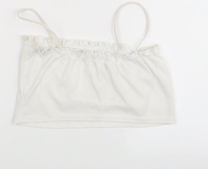 Womens UK Size 8 Nasty Gal White Cropped Tank