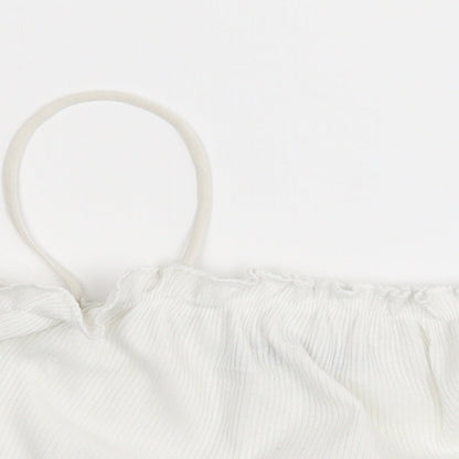 Womens UK Size 8 Nasty Gal White Cropped Tank