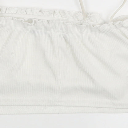 Womens UK Size 8 Nasty Gal White Cropped Tank