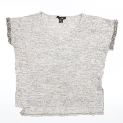 Womens UK Size 12 Atmosphere Grey Basic T-Shirt