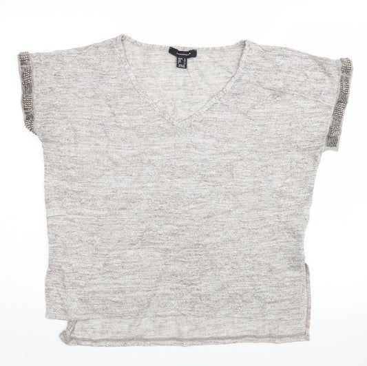 Womens UK Size 12 Atmosphere Grey Basic T-Shirt