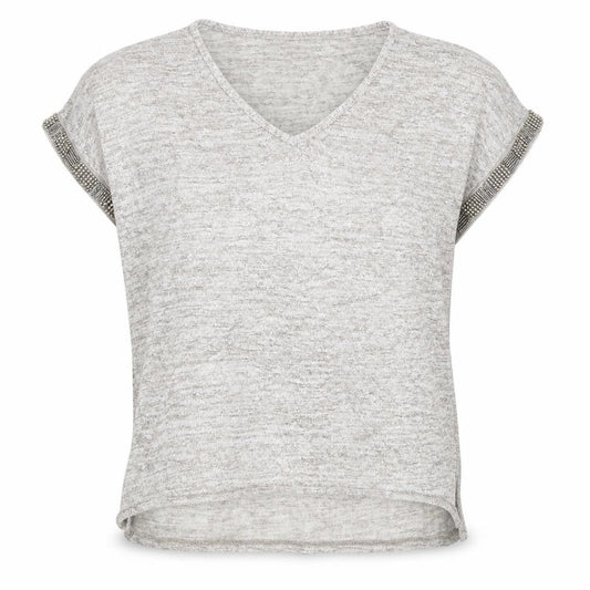 Front view of Atmosphere women’s grey basic t-shirt, size UK 12