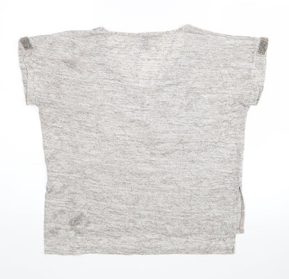 Womens UK Size 12 Atmosphere Grey Basic T-Shirt