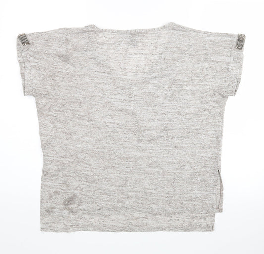 Womens UK Size 12 Atmosphere Grey Basic T-Shirt
