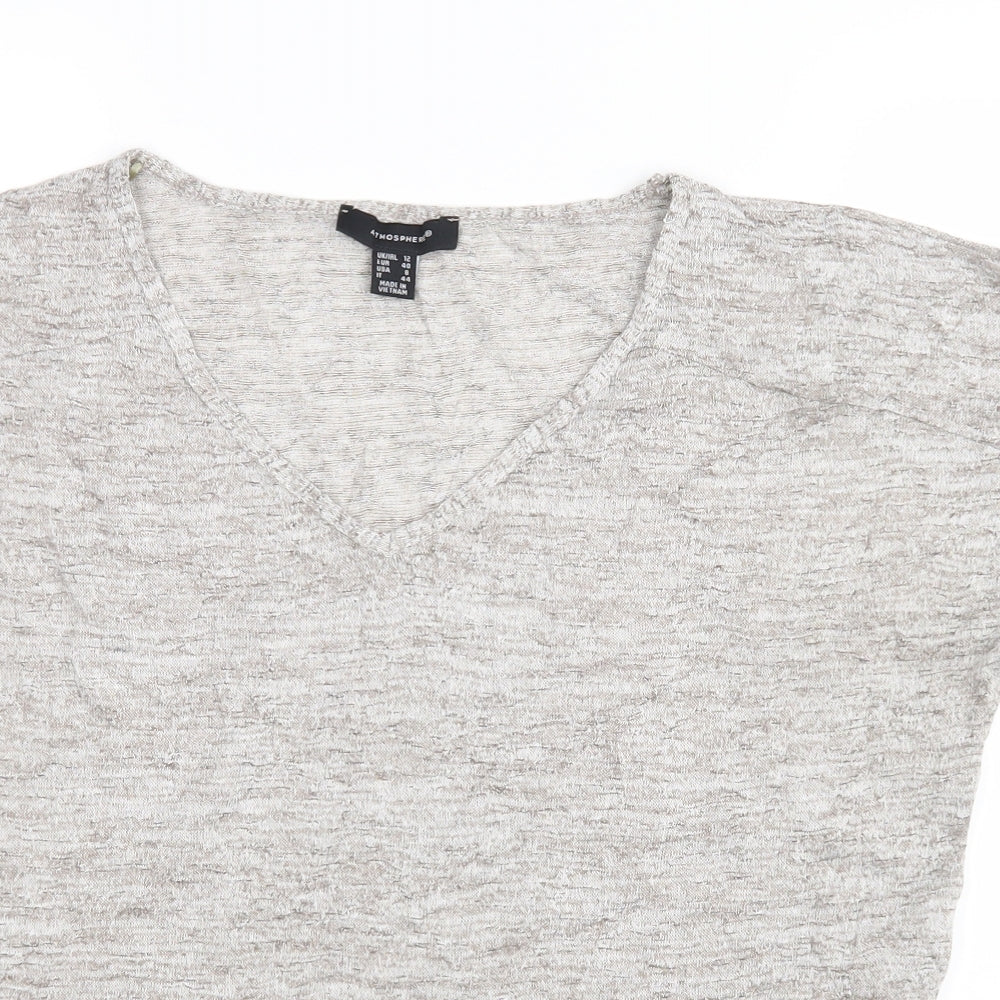 Womens UK Size 12 Atmosphere Grey Basic T-Shirt