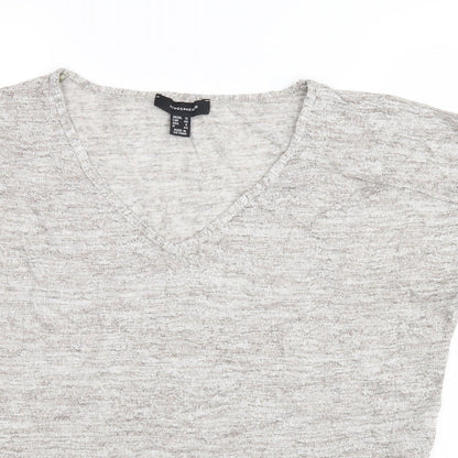 Womens UK Size 12 Atmosphere Grey Basic T-Shirt