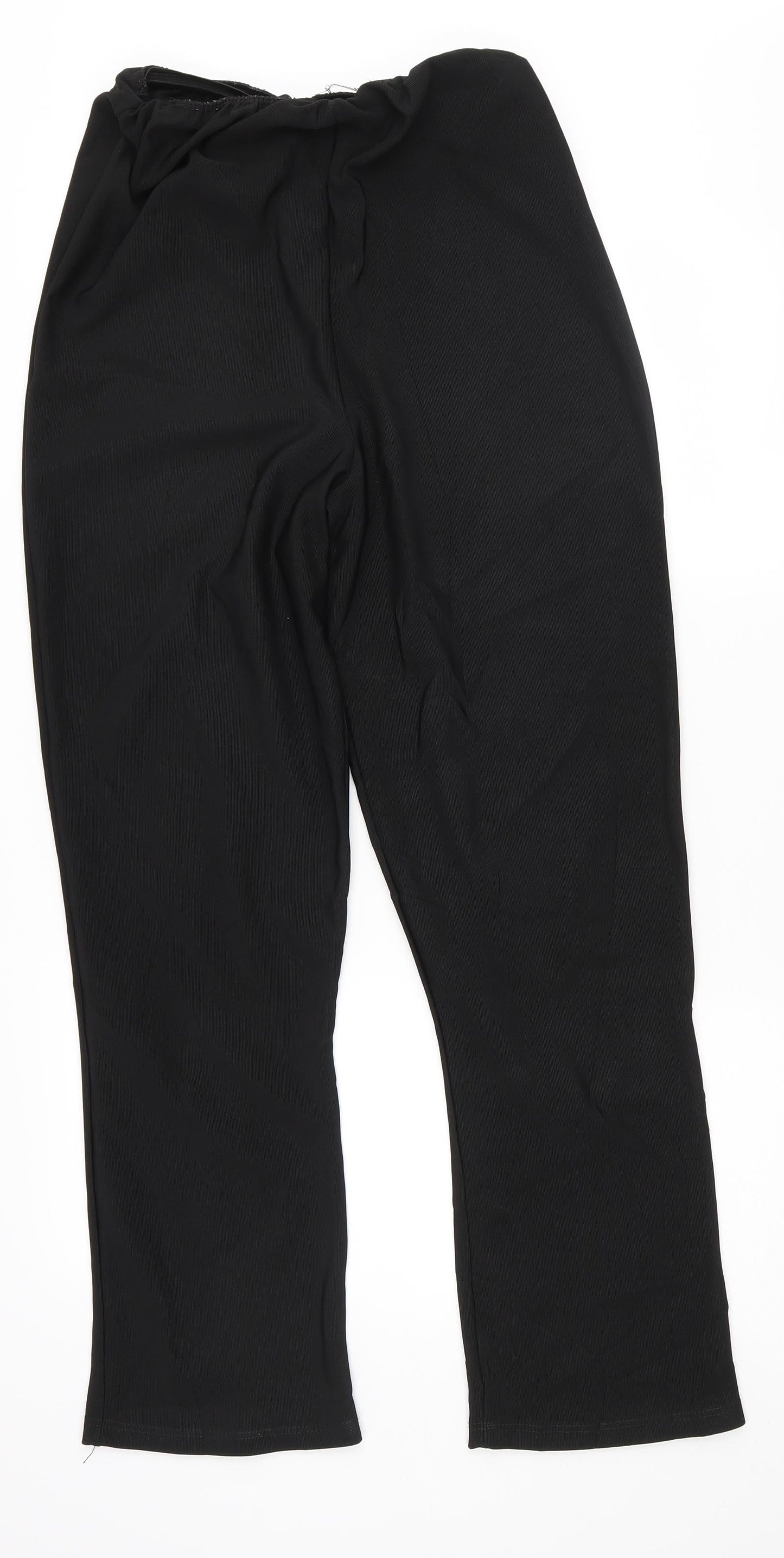 Womens UK Size L Preworn Regular Fit  Black Trousers
