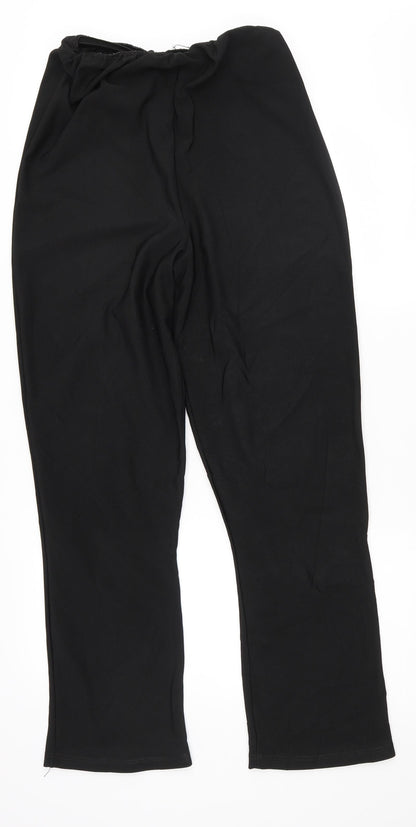 Womens UK Size L Preworn Regular Fit  Black Trousers