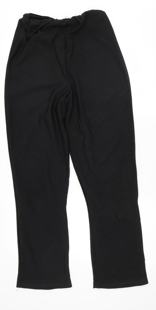 Womens UK Size L Preworn Regular Fit  Black Trousers