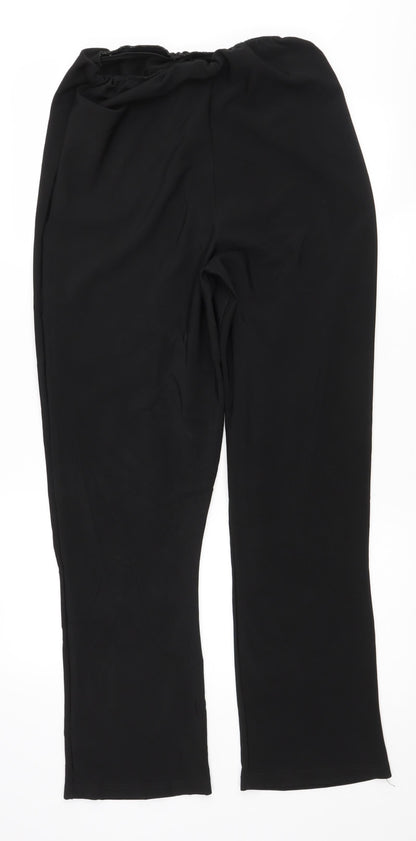 Womens UK Size L Preworn Regular Fit  Black Trousers