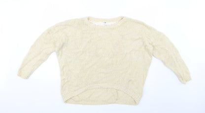 Womens UK Size M blue vanilla Beige Pullover Jumper