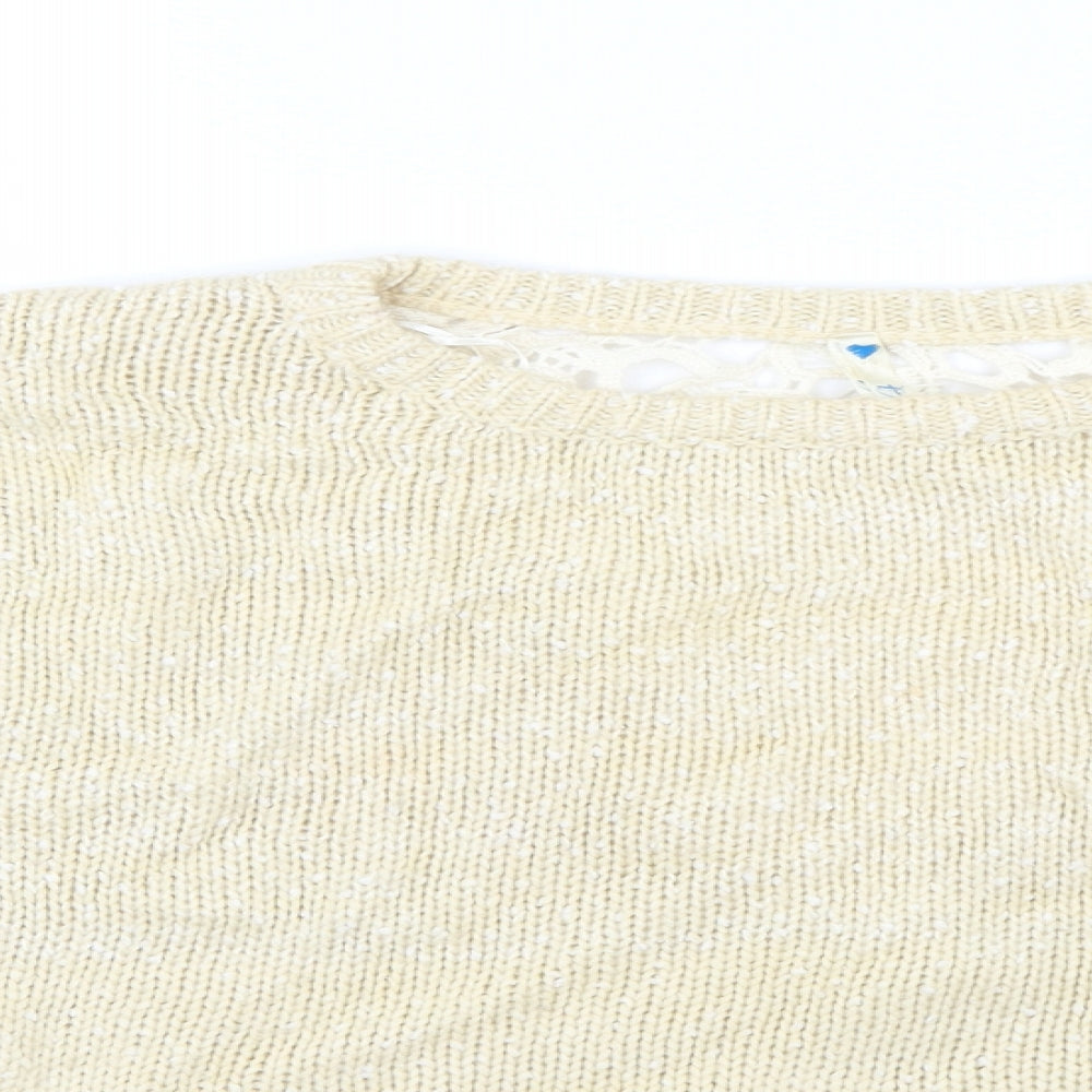 Womens UK Size M blue vanilla Beige Pullover Jumper