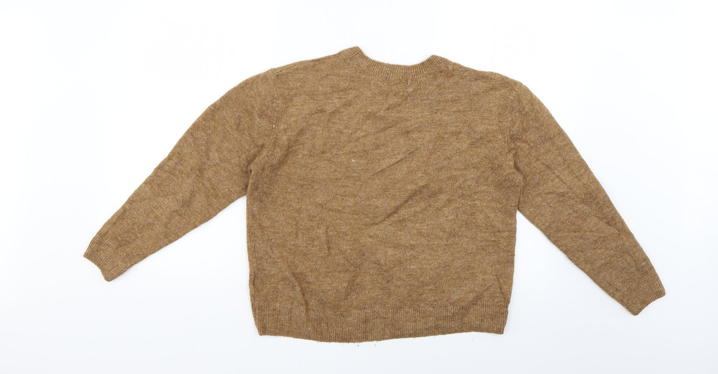 Womens UK Size S H7m Brown Pullover Jumper