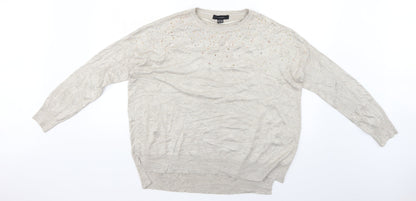 Womens UK Size 14 Atmosphere Beige Pullover Jumper