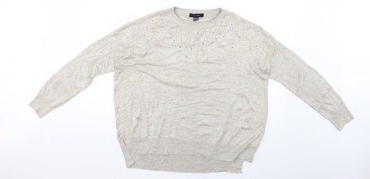 Womens UK Size 14 Atmosphere Beige Pullover Jumper