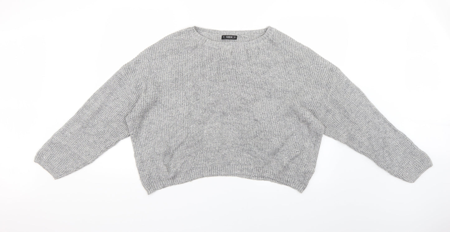 SheIn Womens Grey   Pullover Jumper Size L