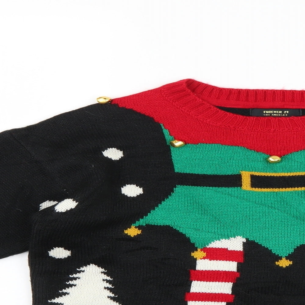 FOREVER 21 Womens Multicoloured Geometric  Pullover Jumper Size S