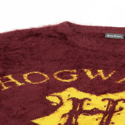 Primark Womens Red Geometric  Pullover Jumper Size 14