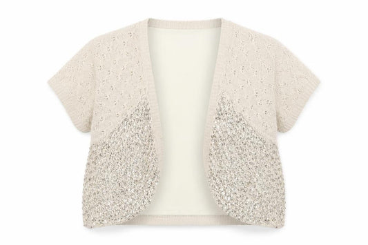 Front view of Autograph girls’ beige cape jumper, size 9-10, years