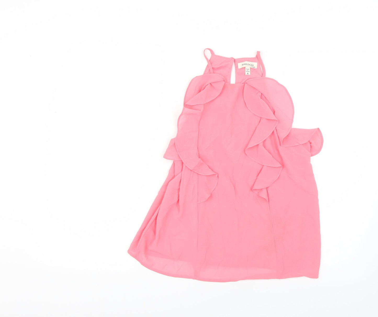 Womens UK Size S Monteau Pink Basic Blouse