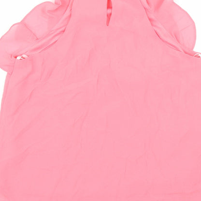 Womens UK Size S Monteau Pink Basic Blouse