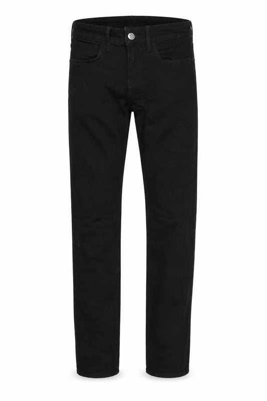 Front view of Denim men’s black skinny jeans, size 30, 26-inch leg