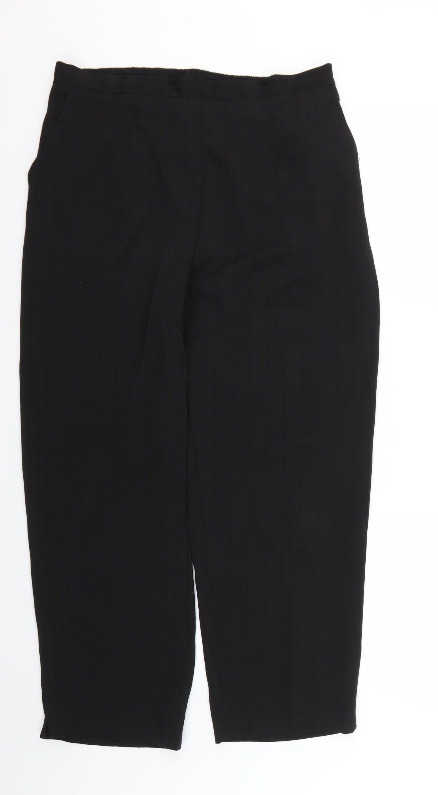 Womens UK Size 16 Preworn Regular Fit  Black Trousers