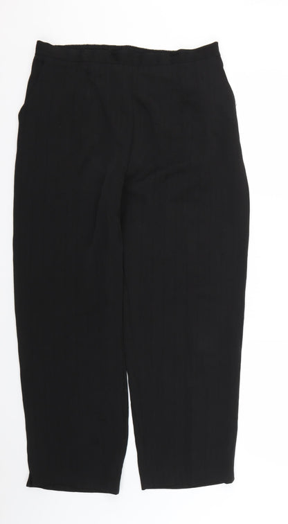 Womens UK Size 16 Preworn Regular Fit  Black Trousers