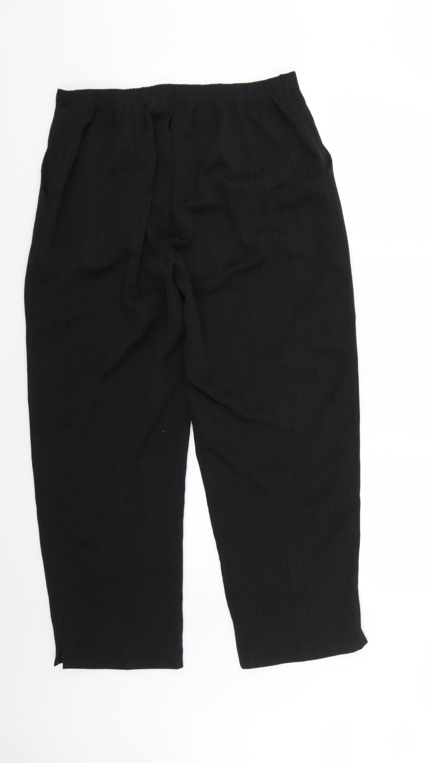 Womens UK Size 16 Preworn Regular Fit  Black Trousers