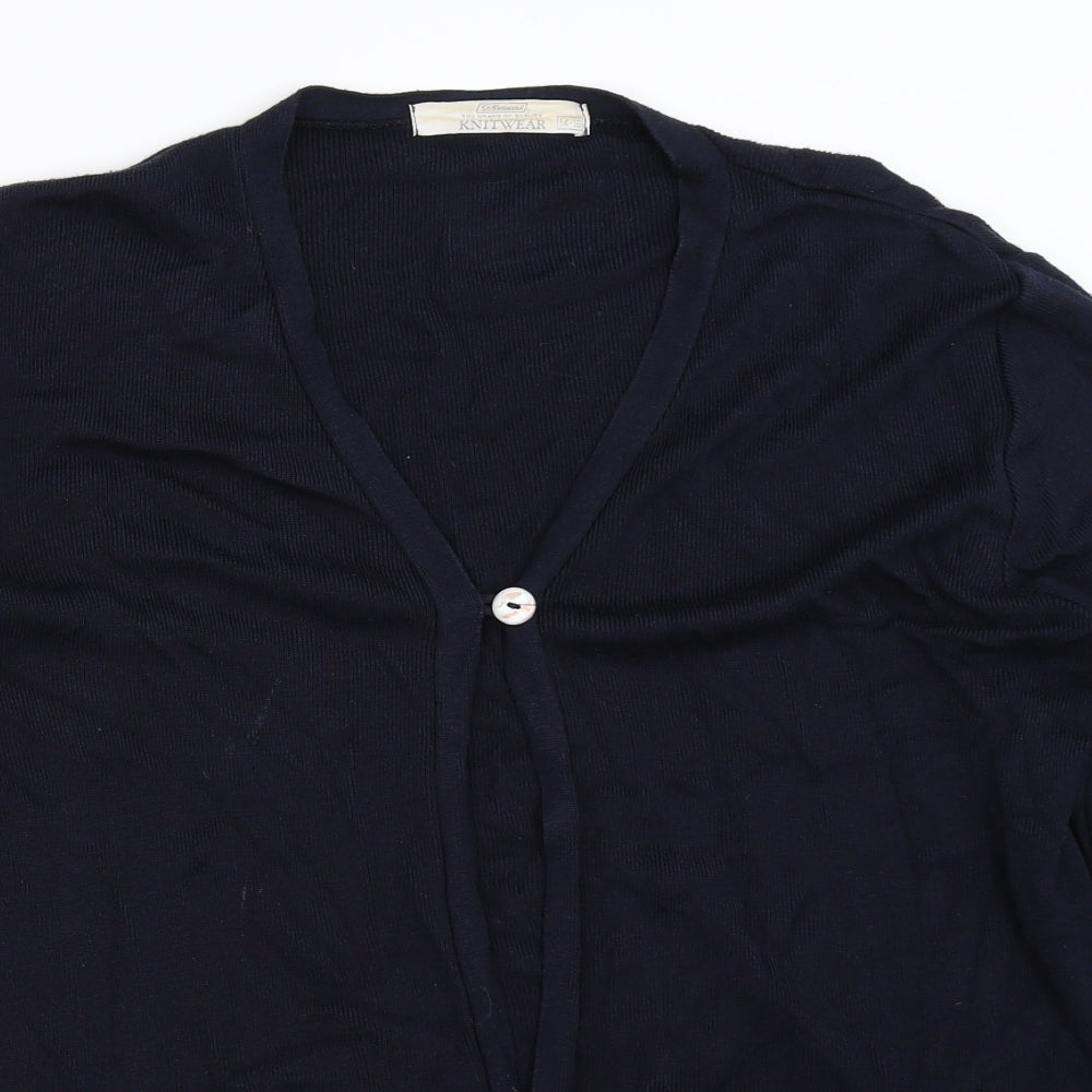 Womens UK Size 14 St Bernard Blue Cardigan Jumper