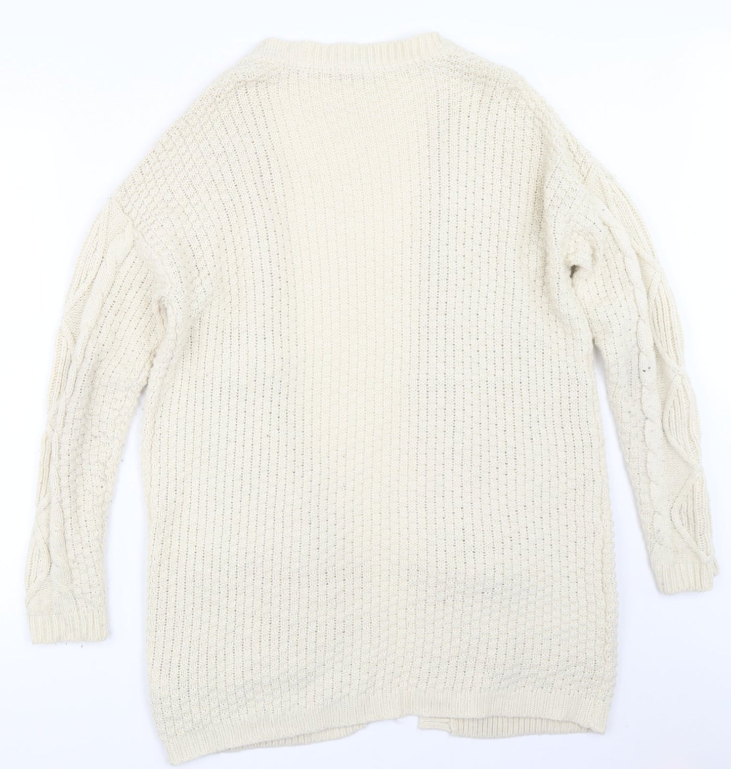Womens UK Size M FOREVER 21 Beige Cardigan Jumper