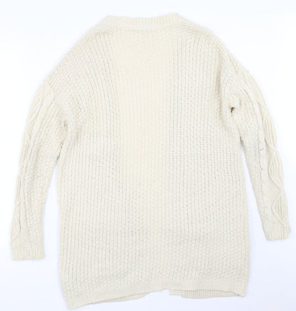 Womens UK Size M FOREVER 21 Beige Cardigan Jumper