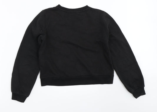 H&M Girls Black   Pullover Sweatshirt Size 11-12 Years