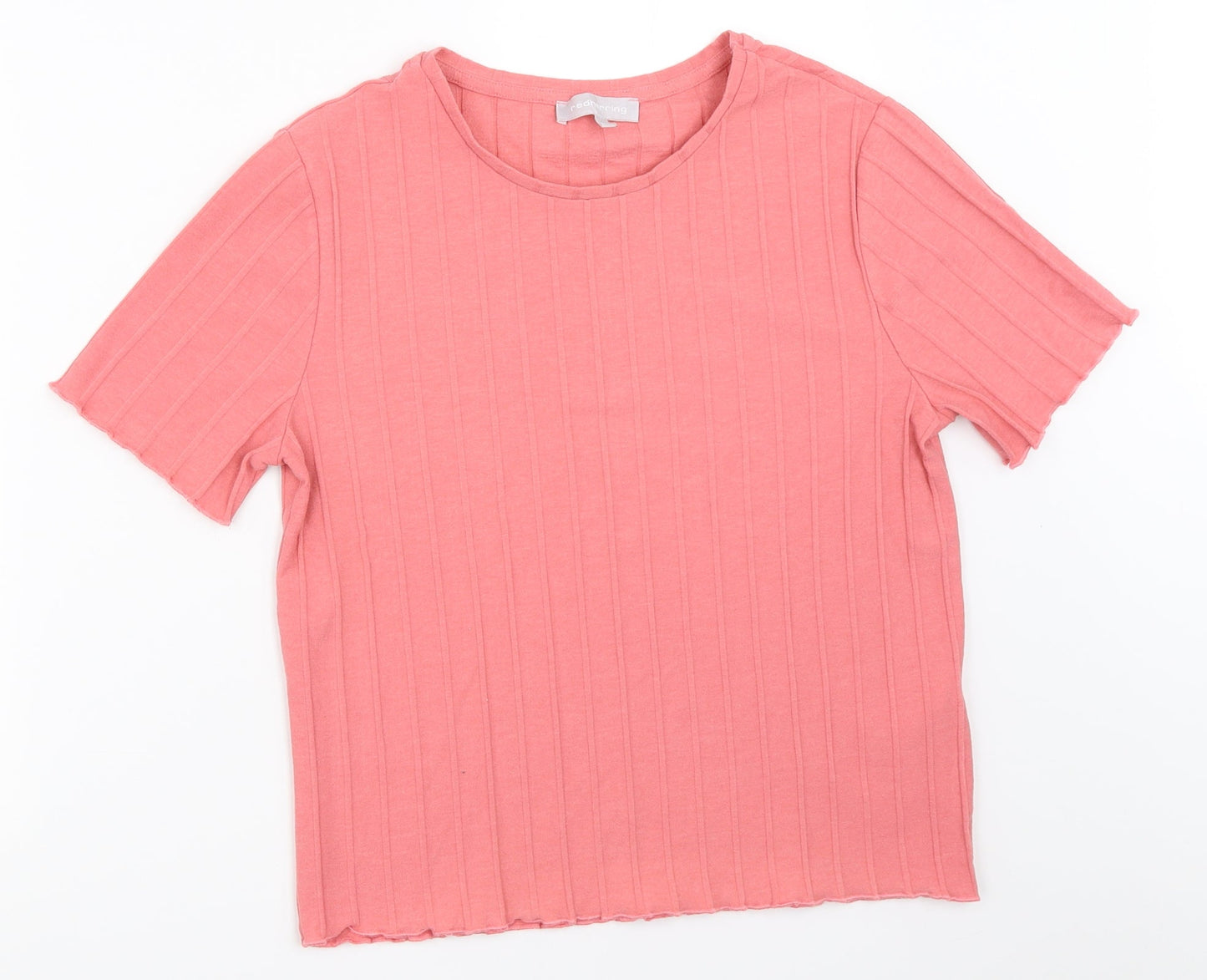 Womens UK Size 14 Red Herring Pink Basic T-Shirt
