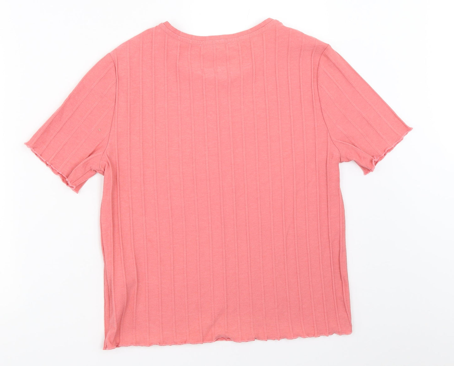 Womens UK Size 14 Red Herring Pink Basic T-Shirt
